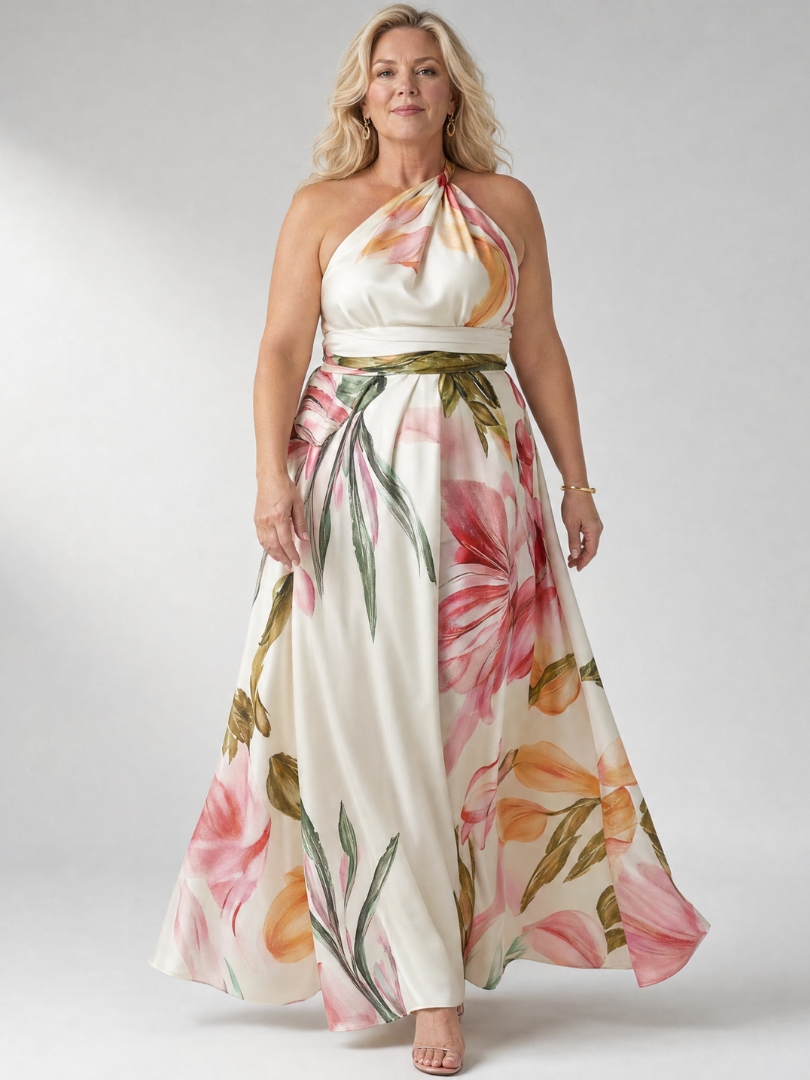 Thessalorne | Women's Maxi Dress Halter Neck - Image 5