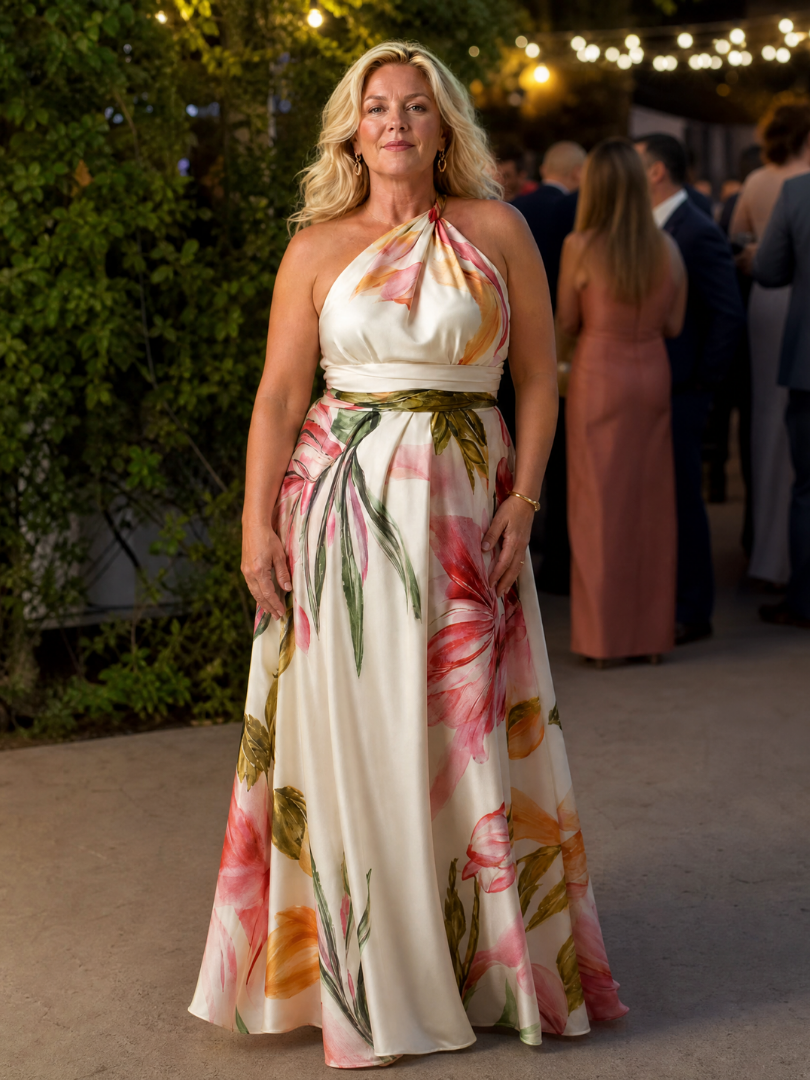 Thessalorne | Women's Maxi Dress Halter Neck - Image 6