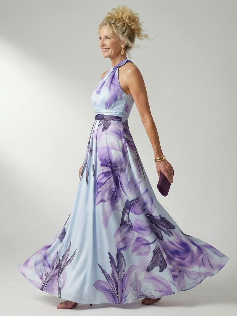 Thessalorne | Women's Maxi Dress Halter Neck - Image 9