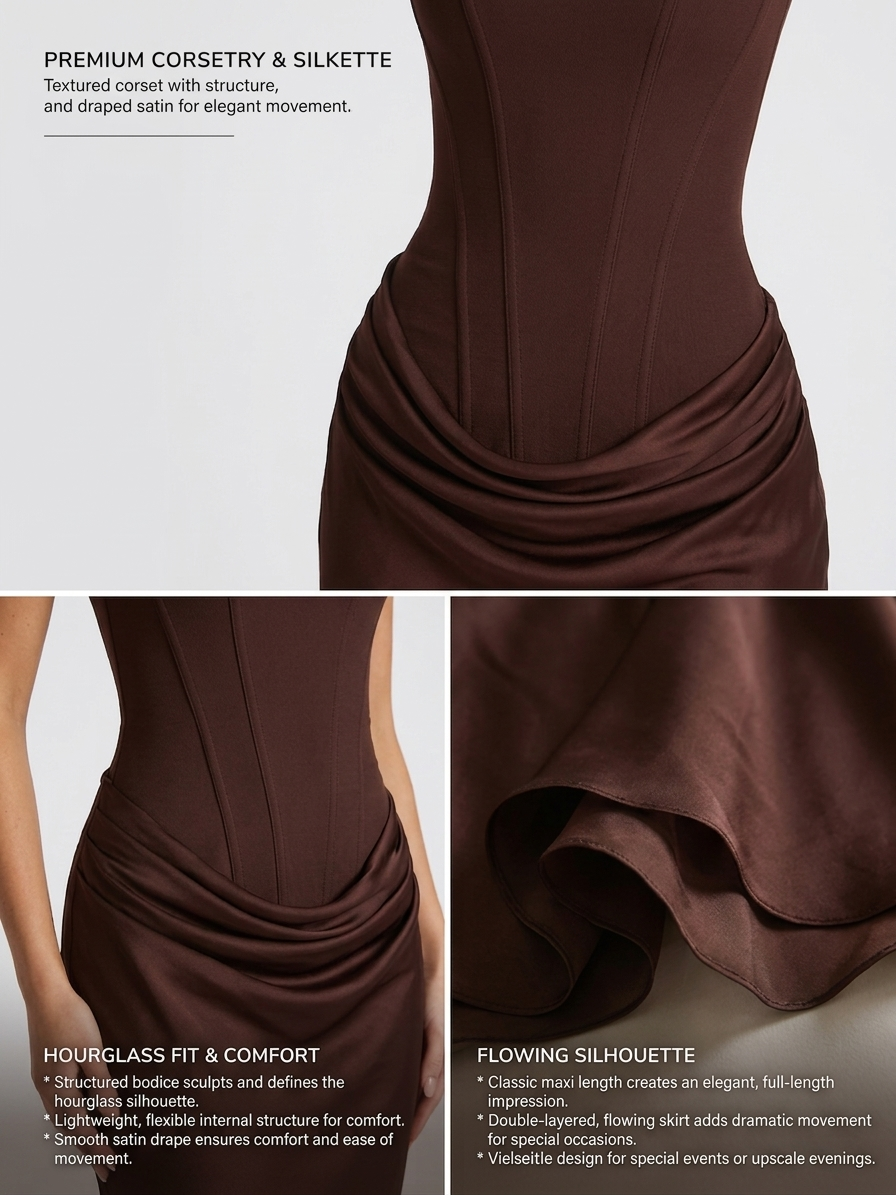 Thessvine | Women's Evening Gown Corset Maxi Dress - Image 8