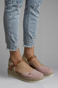 Tilvaine | Women's Ankle Strap Wedge Sandals - Pink - Image 1