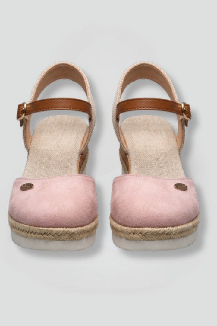 Tilvaine | Women's Ankle Strap Wedge Sandals - Pink - Image 2