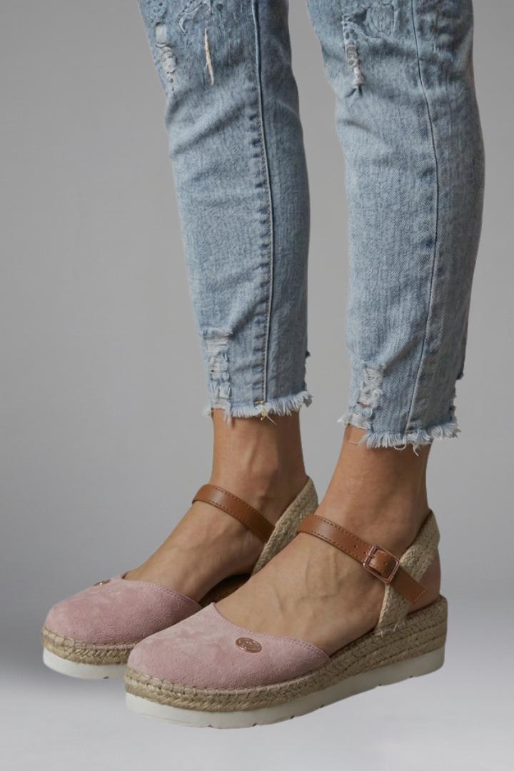 Tilvaine | Women's Ankle Strap Wedge Sandals - Pink - Image 5