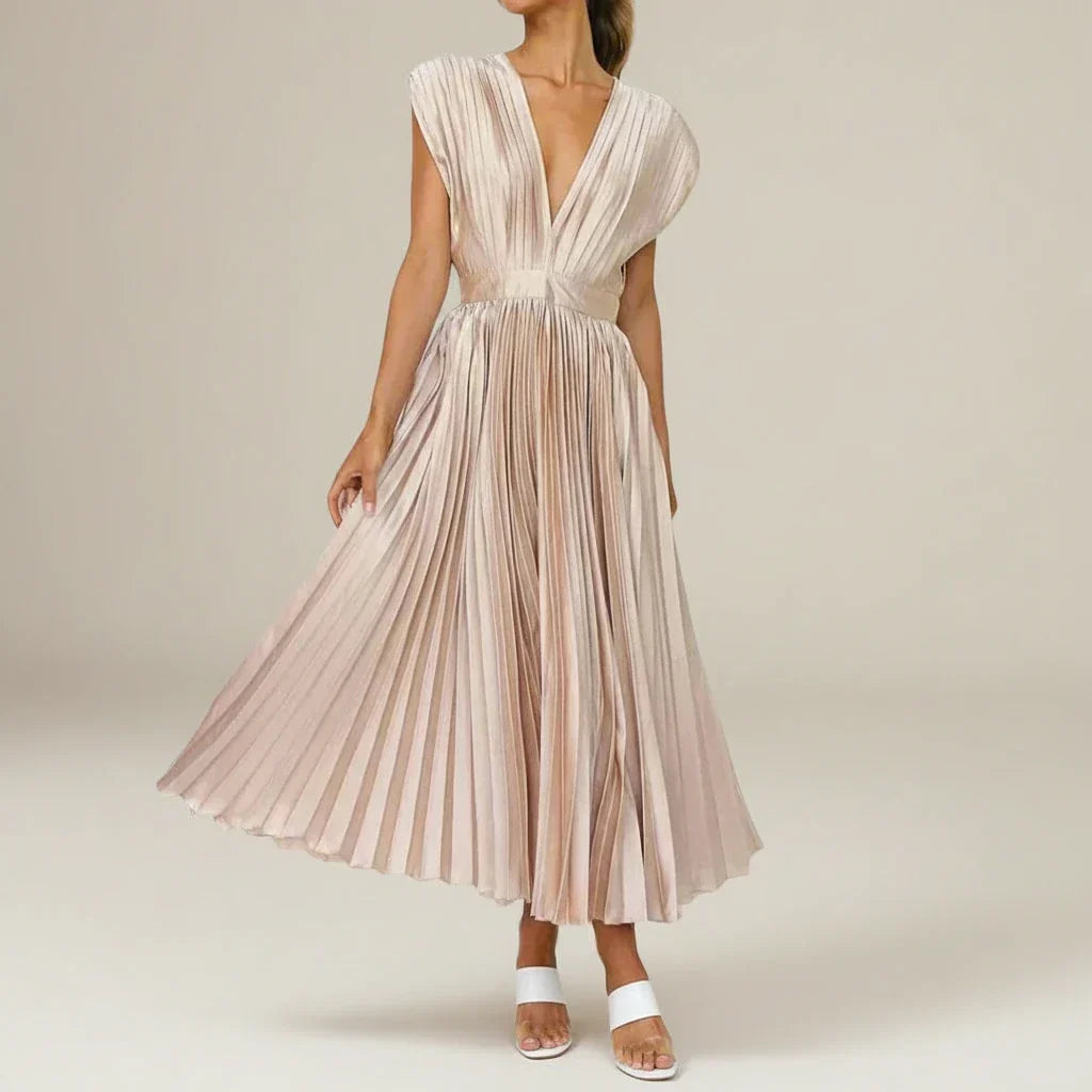 Tivandra | Women's Evening Gown Dress Pleated Midi - Image 1