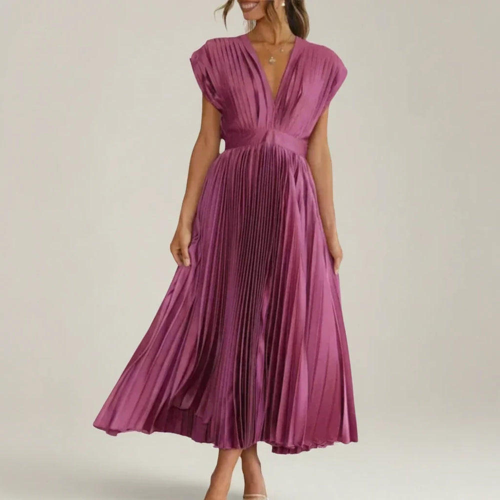 Tivandra | Women's Evening Gown Dress Pleated Midi - Image 2