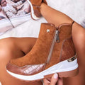 Tivelle | Women's Orthopedic Sneaker Ankle Boots - Light Brown - Image 1