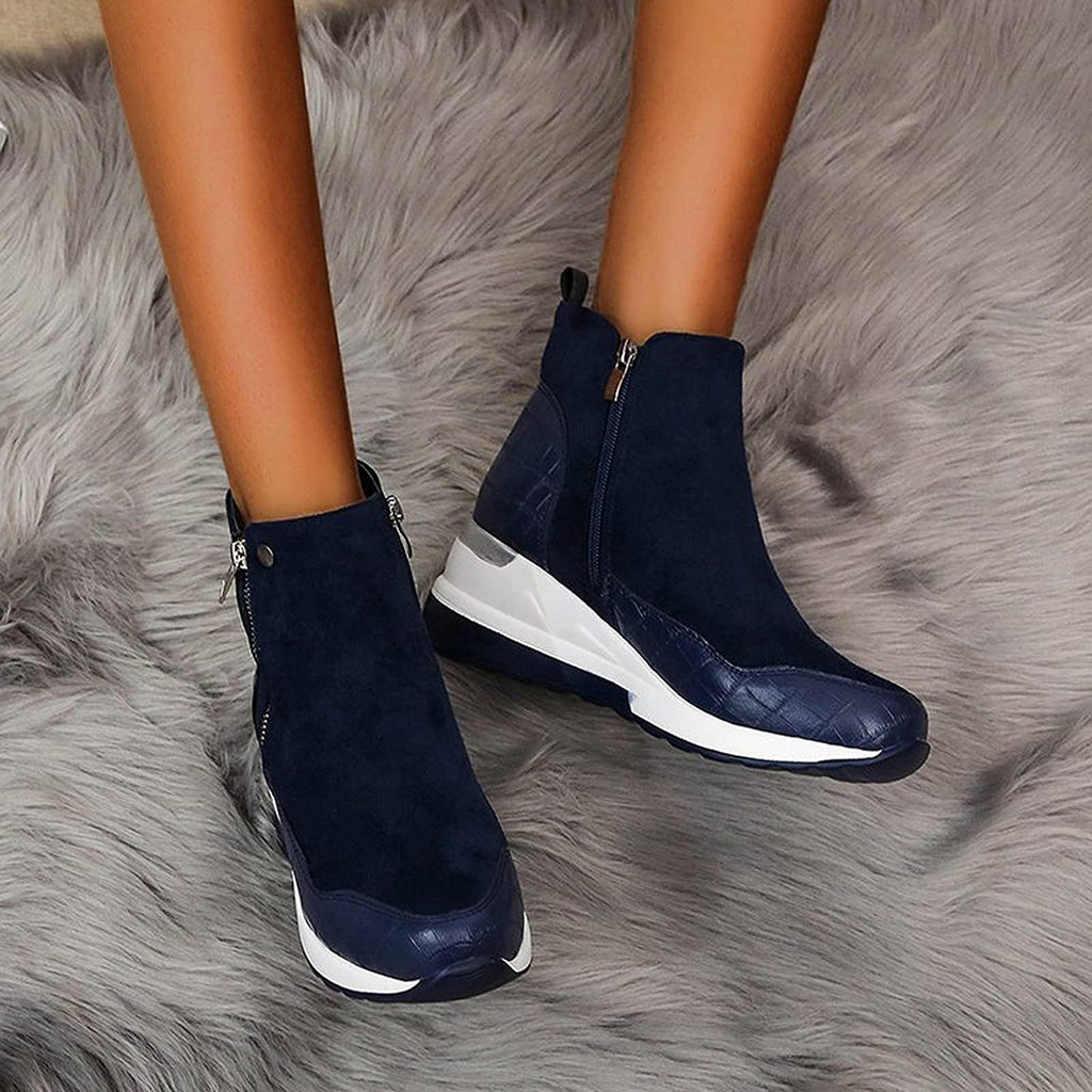 Tivelle | Women's Orthopedic Sneaker Ankle Boots - Light Brown - Image 9