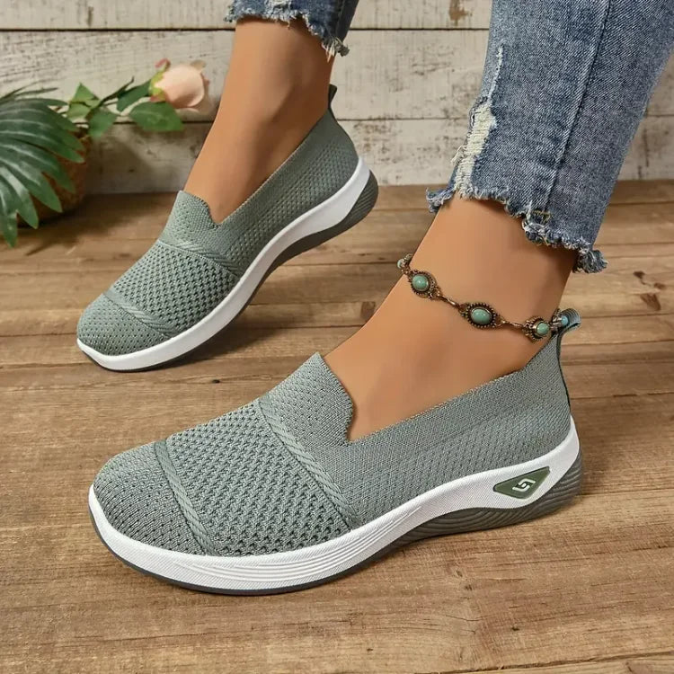 Tivorna | Women's Slip-On Knit Wedge Sneakers - Image 1