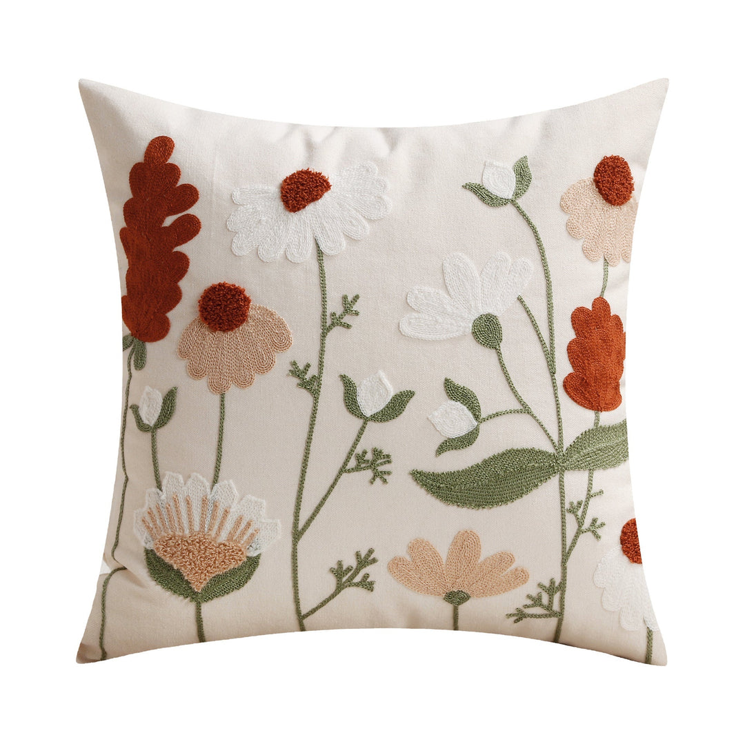 Tivourne | Embroidered Cushion Cover - Cream - Image 1