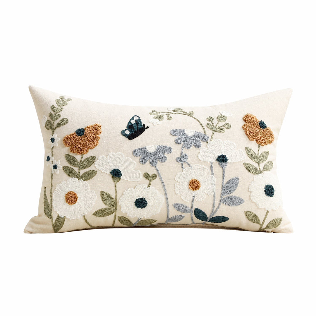 Tivourne | Embroidered Cushion Cover - Cream - Image 2