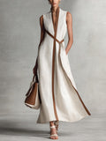 Tolvaine | Women's Sleeveless Maxi Dress - Cream - Image 1