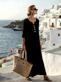 Valdene | Women's Maxi Dress Relaxed V-Neck - Image 1
