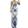 Valdris | Women's Baroque Print Maxi Dress with High Slit - Image 9