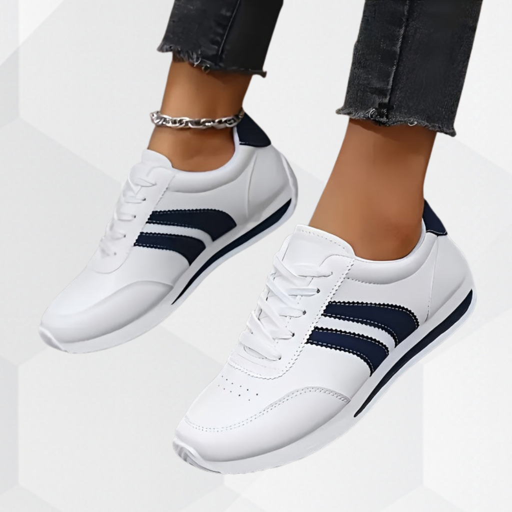 Veldaine | Women's Orthopedic Sneakers Lace-Up - White - Image 1
