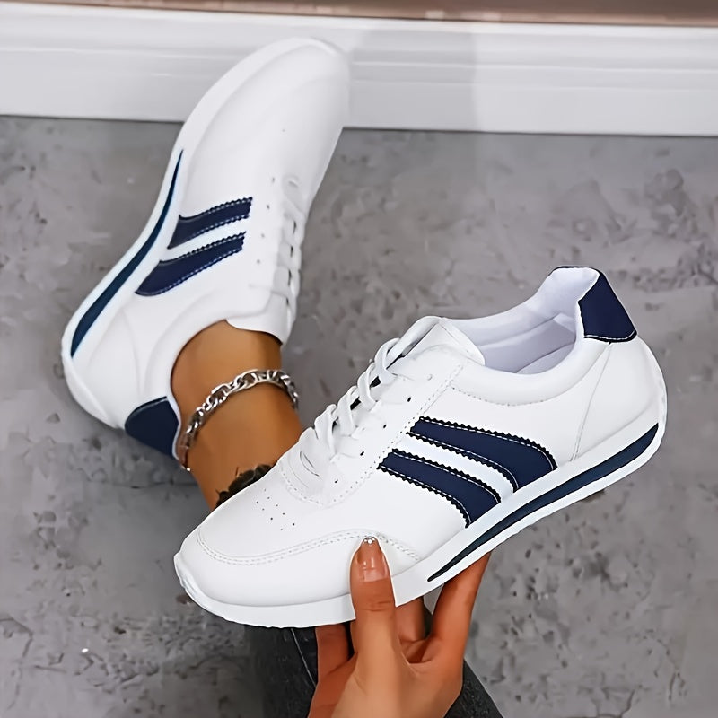 Veldaine | Women's Orthopedic Sneakers Lace-Up - White - Image 3