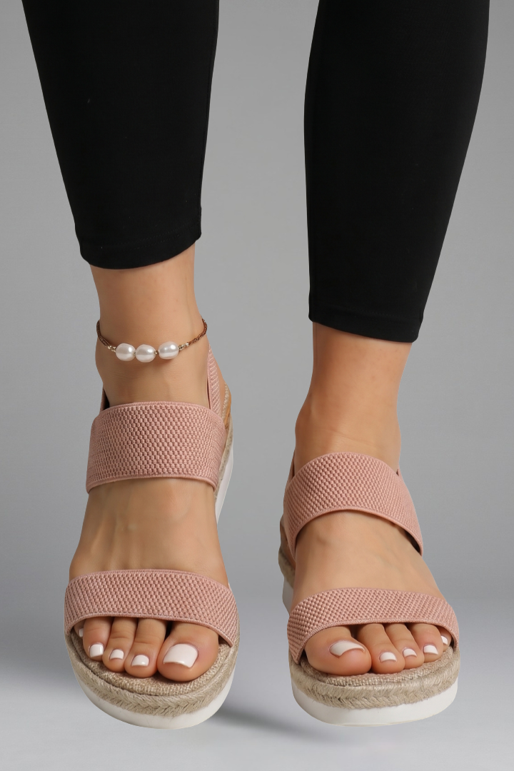 Veldara | Women's Wedge Sandals Espadrille Platform - Light Grey - Image 8