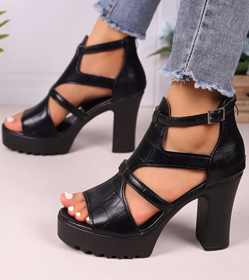 Veldorine | Women's Platform Block Heel Sandals - Image 1