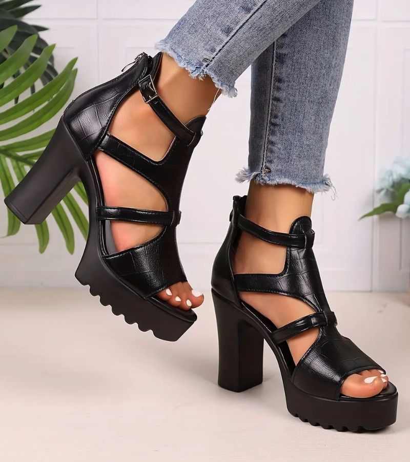 Veldorine | Women's Platform Block Heel Sandals - Image 2