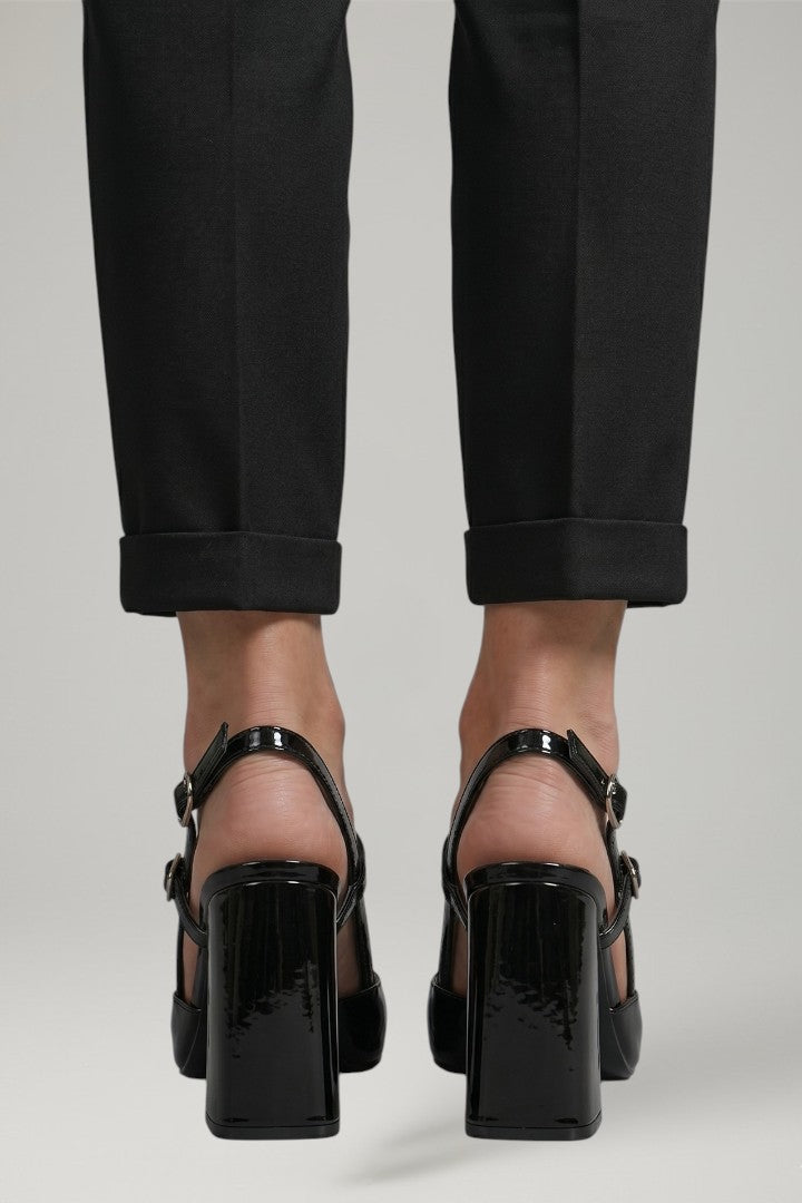 Veldouri | Women's Block Heel Pumps Pointed Toe - Black - Image 5