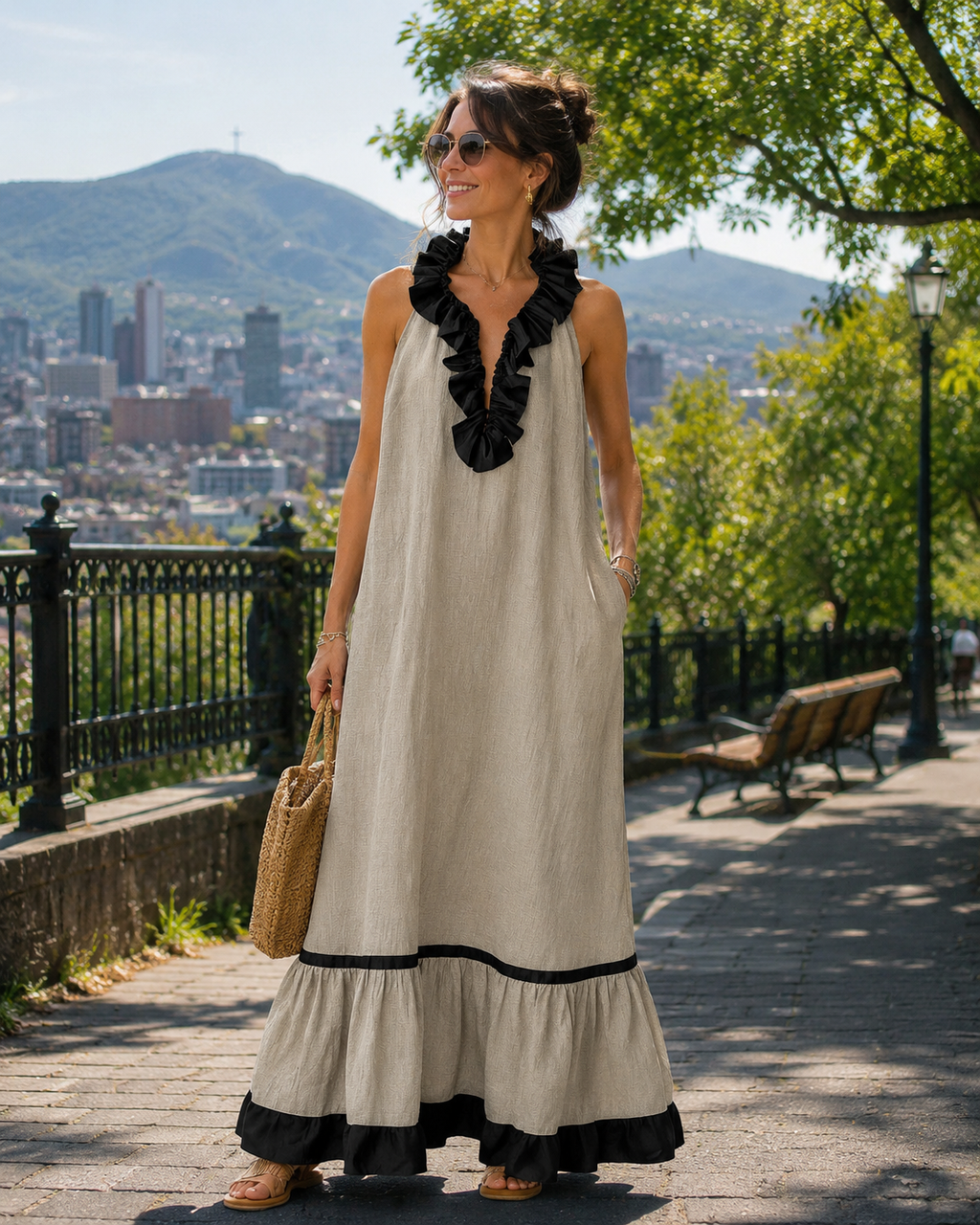 Veldourne | Women's Evening Gown Maxi Dress - Light Blue - Image 10