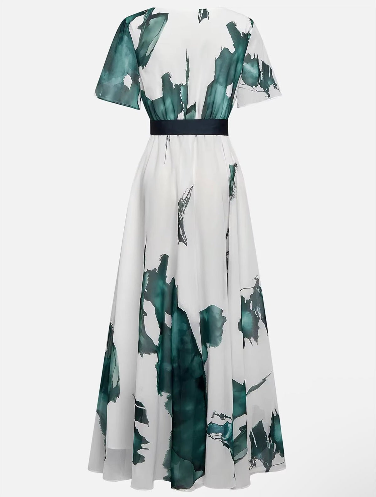 Veldris | Women's Abstract Print Belted Maxi Dress - Image 5