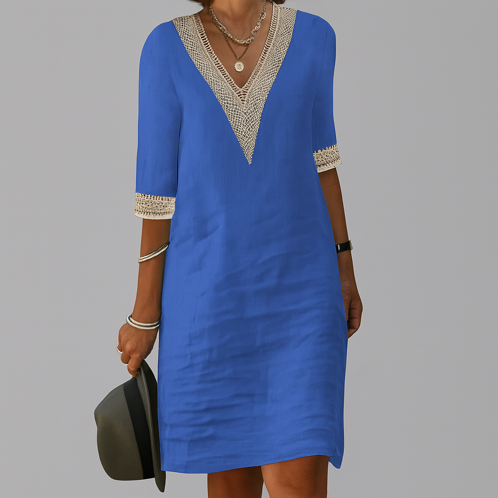 Veldris | Women's Casual Summer Shift Dress - Khaki - Image 2