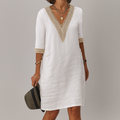 Veldris | Women's Casual Summer Shift Dress - Khaki - Image 4