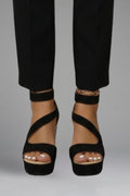 Veldris | Women's Platform Wedge Sandals - Black - Image 1