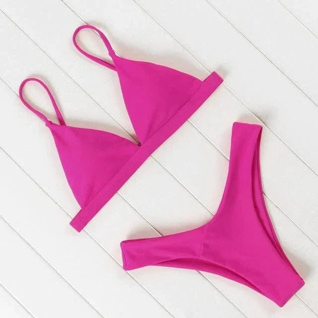 Veldris | Women's Triangle Bikini Set - Hot Pink - Image 1