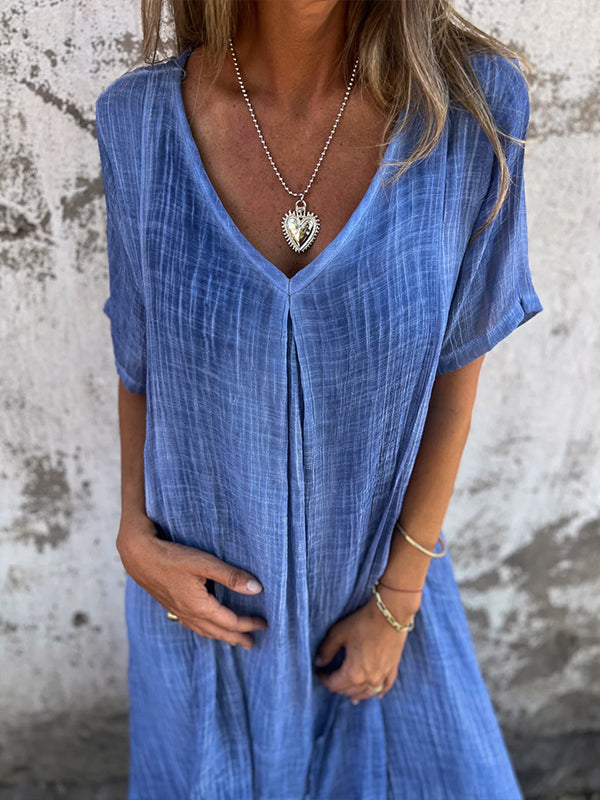 Veldwyn | Women's Casual Summer Midi Dress - Blue - Image 12