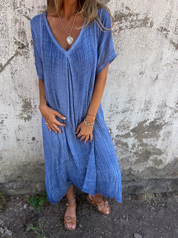 Veldwyn | Women's Casual Summer Midi Dress - Blue - Image 2