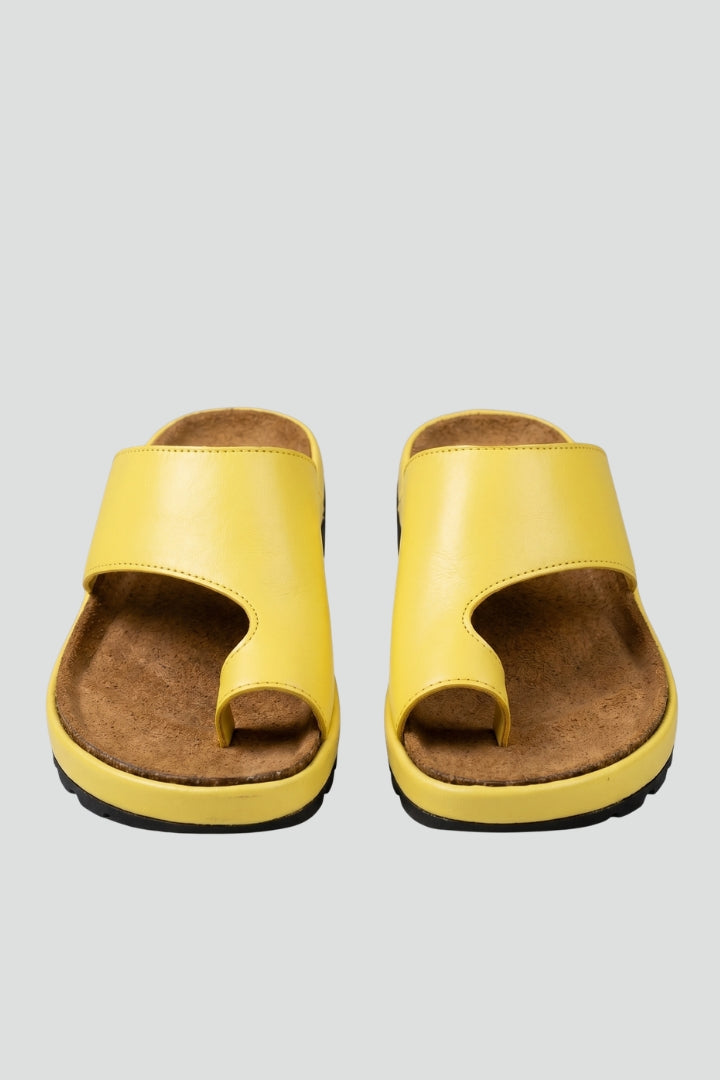 Veldwyn | Women's Slide Sandals with Toe Loop - Yellow - Image 1
