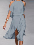 Vellindra | Women's Midi Dress Cold Shoulder Halter - Image 1