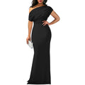 Velmonde | Women's One Shoulder Evening Gown Maxi Dress - Image 1