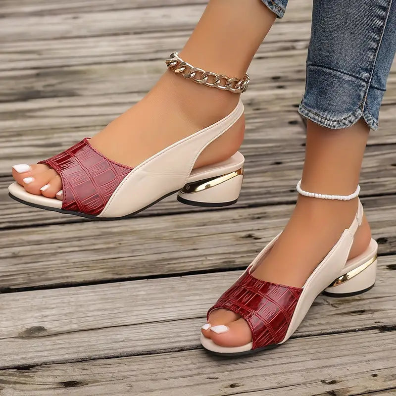 Velvora | Women's Slingback Sandals Low Block Heel - Image 5