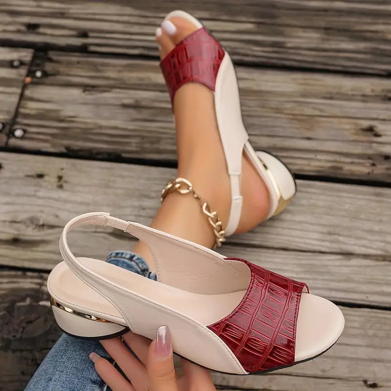 Velvora | Women's Slingback Sandals Low Block Heel - Image 6