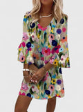 Vesna | Women's Floral Print Ruffle Sleeve Mini Dress - Image 1