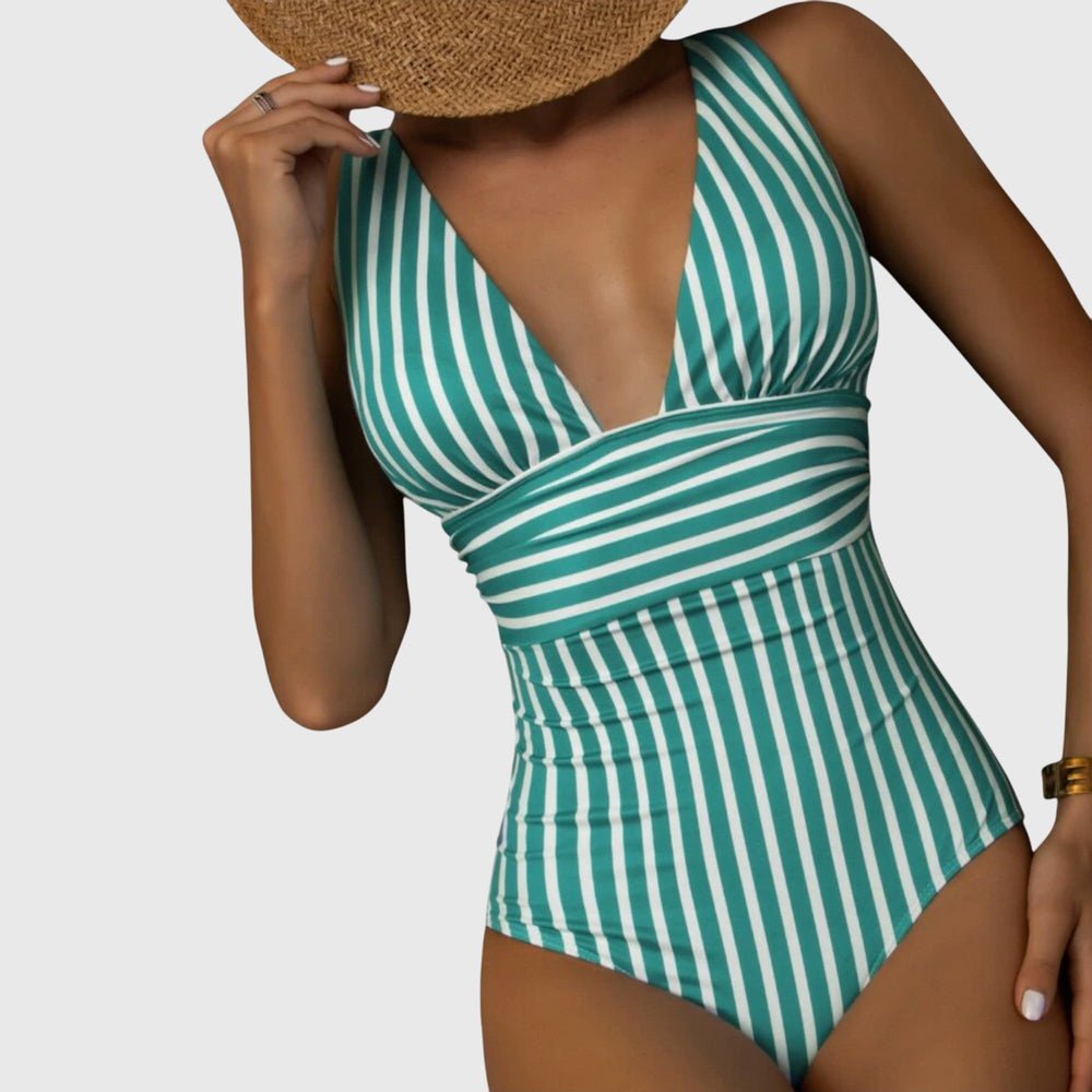 Volvaine | Women's One Piece Swimsuit - Beige - Image 2