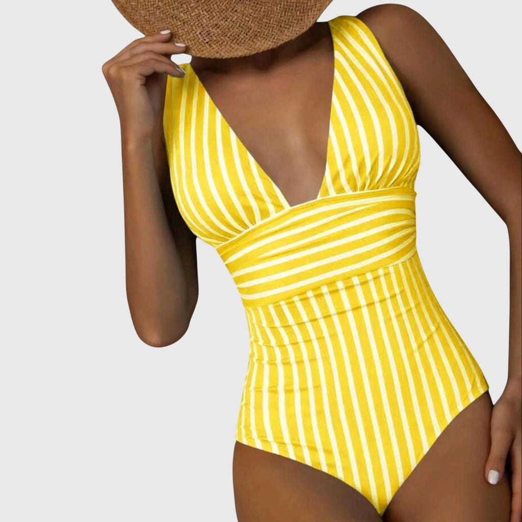 Volvaine | Women's One Piece Swimsuit - Beige - Image 8