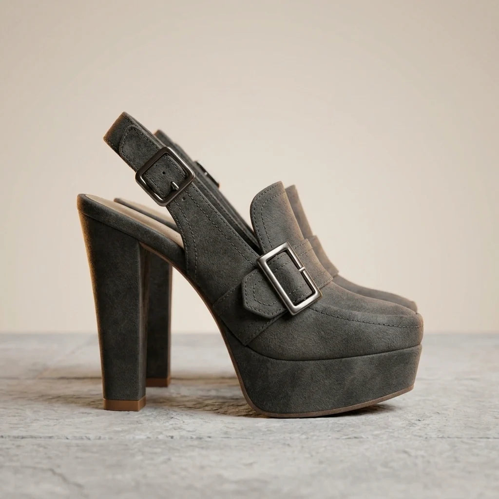 Vordaine | Women's Platform Block Heel Slingback - Dark Brown - Image 8