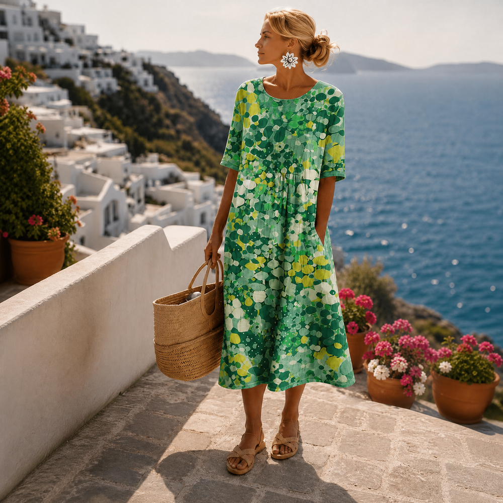 Vorianne | Women's Print Midi Dress - Image 2