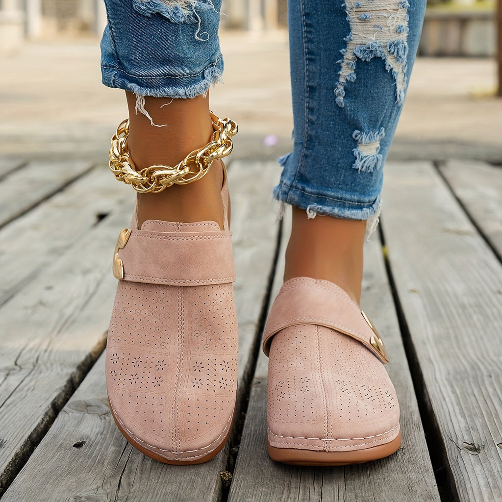 Wrenelle | Women's Slip-On Flat Clogs - Pink - Image 1