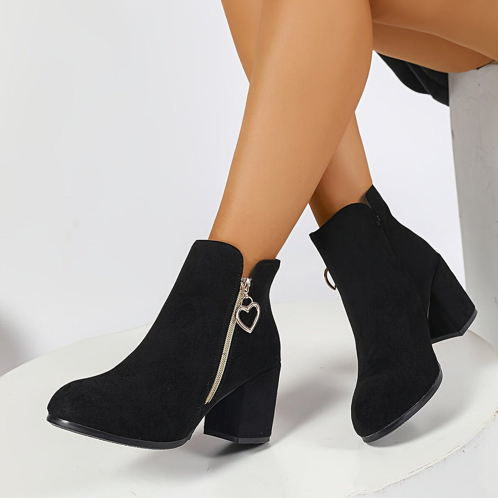 Wrenova | Women's Ankle Boots Block Heel - Black - Image 3