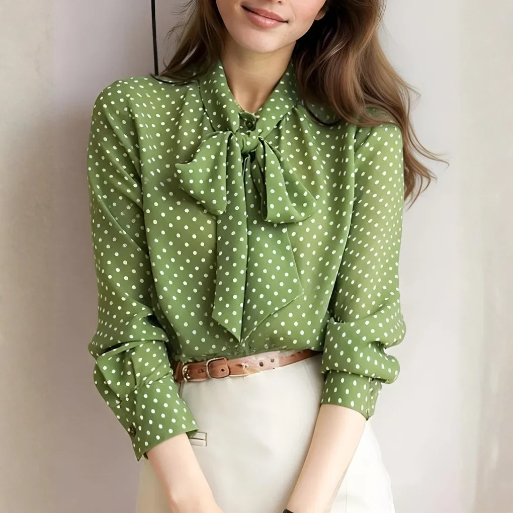 Wrenova | Women's Boho Tie-Neck Blouse - Image 1