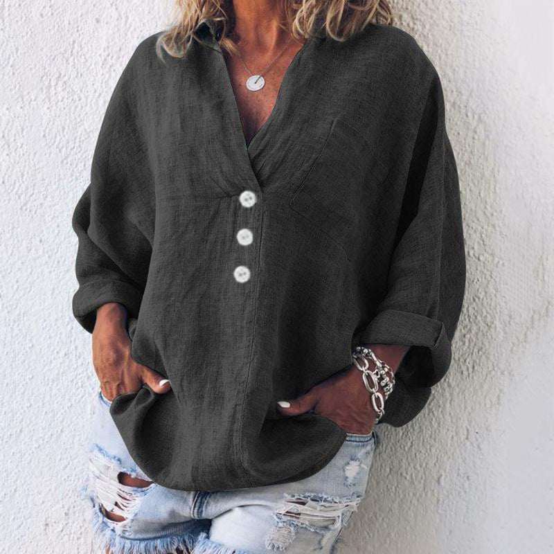 Wrenova | Women's Boho Top Relaxed V-Neck Blouse - Image 2