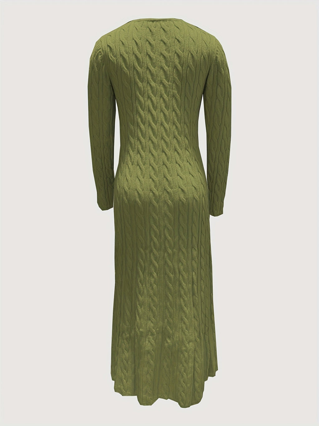 Wrenova | Women's Cable-Knit Maxi Dress - Cream - Image 12