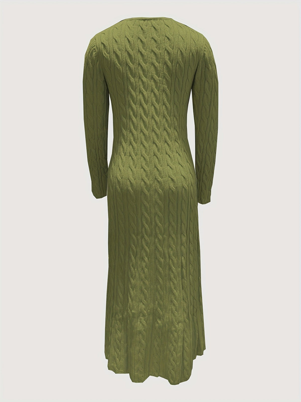Wrenova | Women's Cable-Knit Maxi Dress - Cream - Image 12