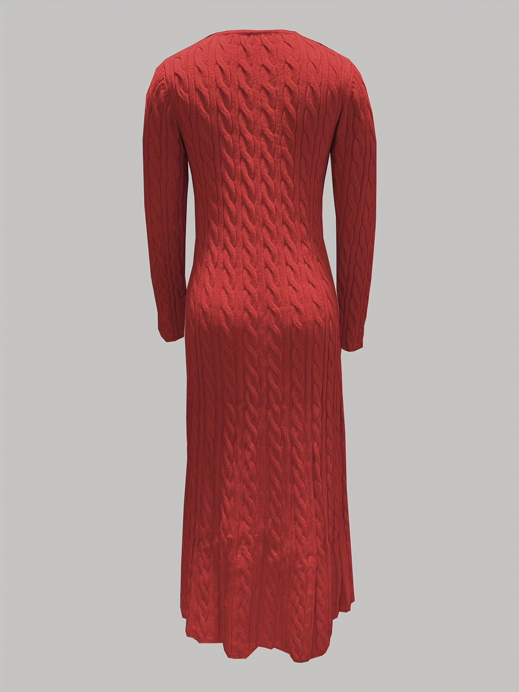 Wrenova | Women's Cable-Knit Maxi Dress - Cream - Image 8