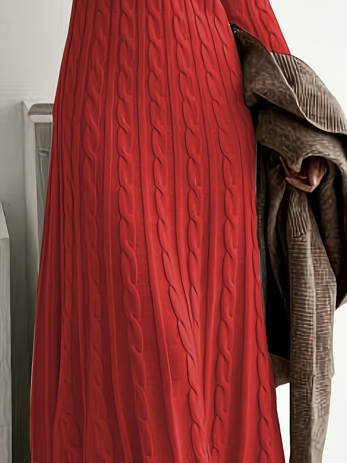 Wrenova | Women's Cable-Knit Maxi Dress - Cream - Image 9