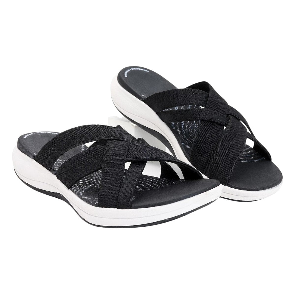 Wrenova | Women's Crossover Strap Slide Sandals - Image 1